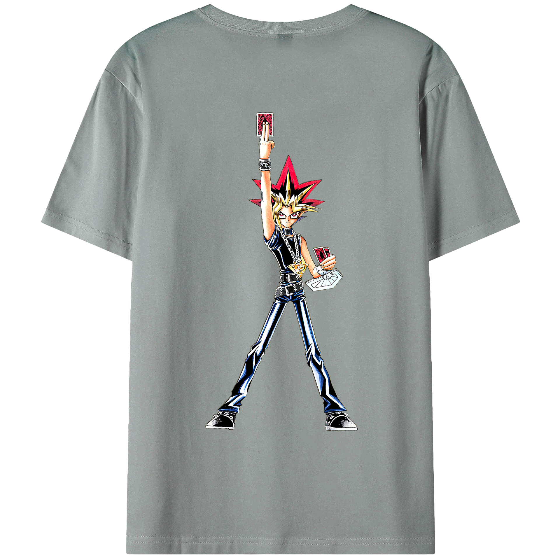 （画像用） 遊☆戯☆王 Yu-Gi-Oh! 綿100％ メンズ半袖Tシャツ（バックプリント） 通気性
